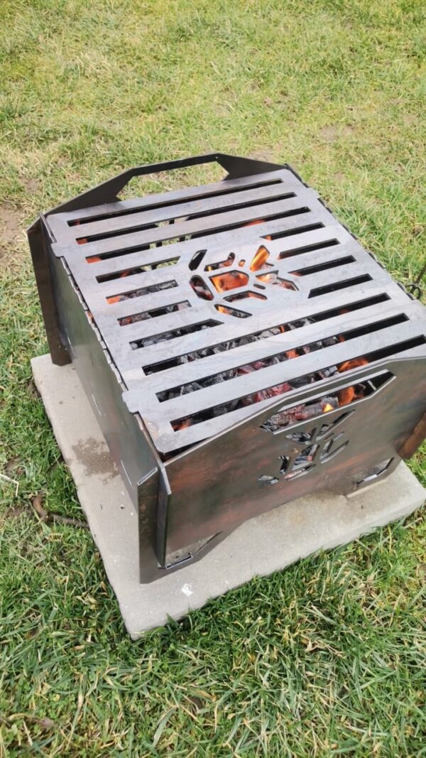 Gratar camping HOG Transformer multifunctional demontabil 30x30cm tabla 3mm - imagine 4